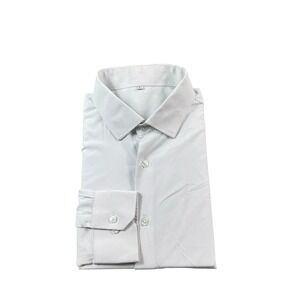 State & Liberty Solid White Performance Men's L/S Button Front Size Large